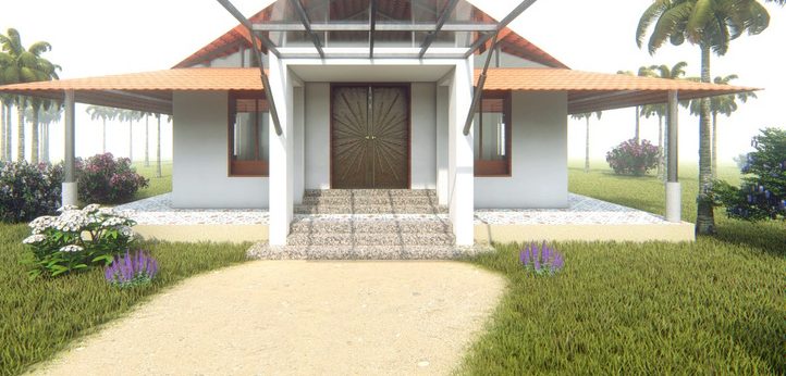 Okkur tiled-roof building in landscaped grounds